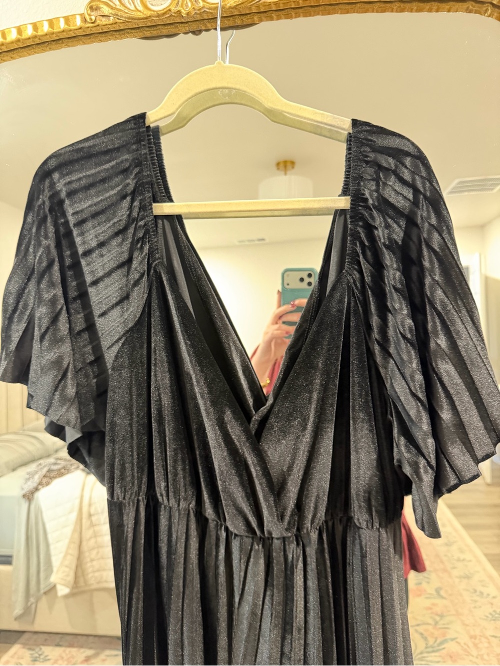 NWT ASOS Pleated Velvet Maxi Dress US 24 - Picture 3 of 6